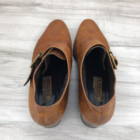 A. Testoni Ankle Boots Women's EU 39 Brown Leather Monk Strap Vintage Booties - Picture 9 of 11